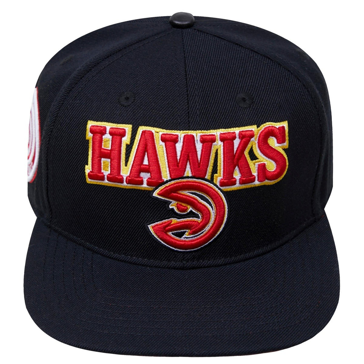 NBA ATLANTA HAWKS RETRO CLASSIC UNISEX LOGO WOOL SNAPBACK HAT (BLACK)