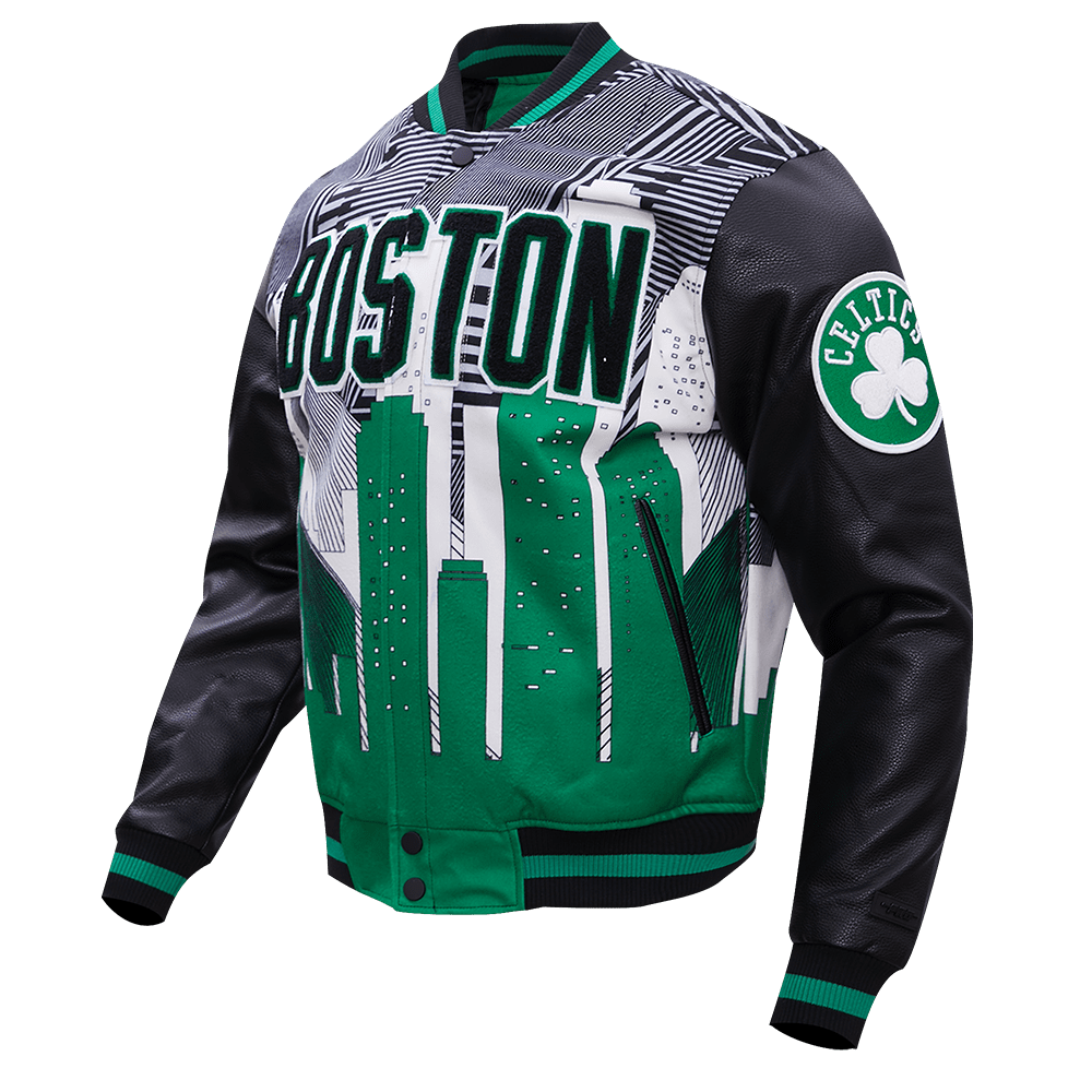 Boston Celtics Pro Standard 17x NBA Finals Champions Mash Up Capsule  Varsity Jacket