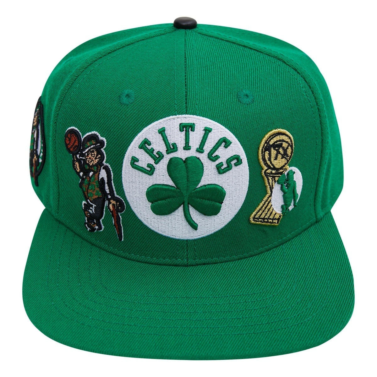 NBA BOSTON CELTICS CITY DOUBLE FRONT LOGO UNISEX SNAPBACK HAT (GREEN)