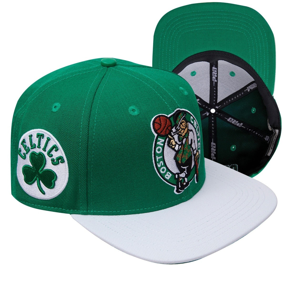 Men's Boston Celtics Pro Standard Kelly Green Double Logo Snapback Hat