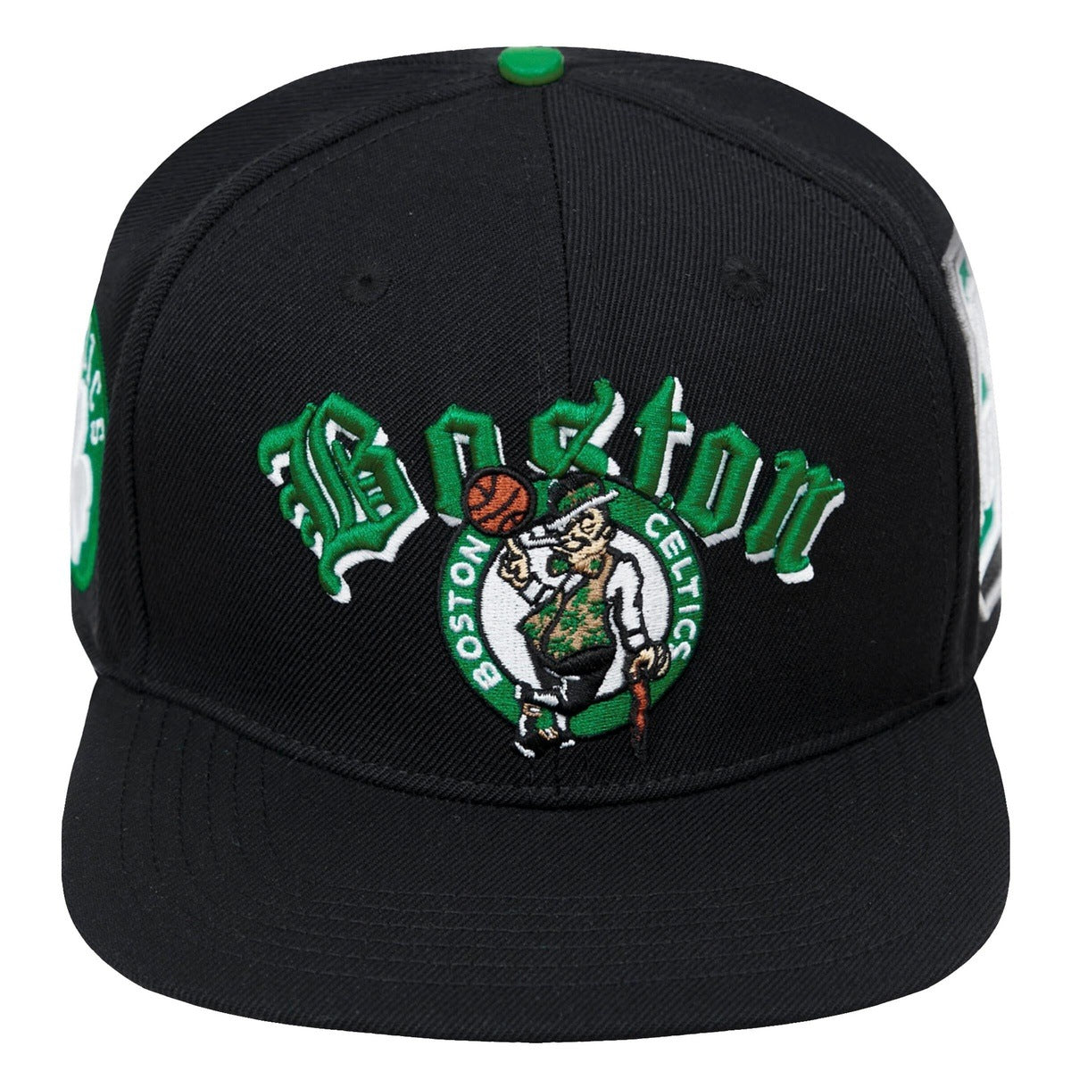 NBA BOSTON CELTICS OLD ENGLISH WOOL UNISEX SNAPBACK HAT (BLACK)