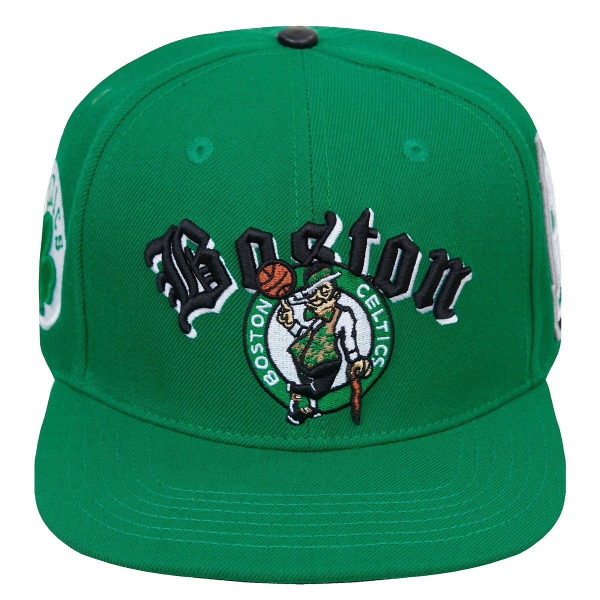 NBA BOSTON CELTICS OLD ENGLISH WOOL UNISEX SNAPBACK HAT (KELLY GREEN)