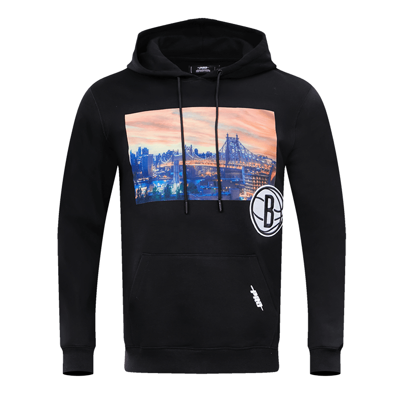 NBA BROOKLYN NETS CITY SCAPE MEN S PO HOODIE BLACK Pro Standard