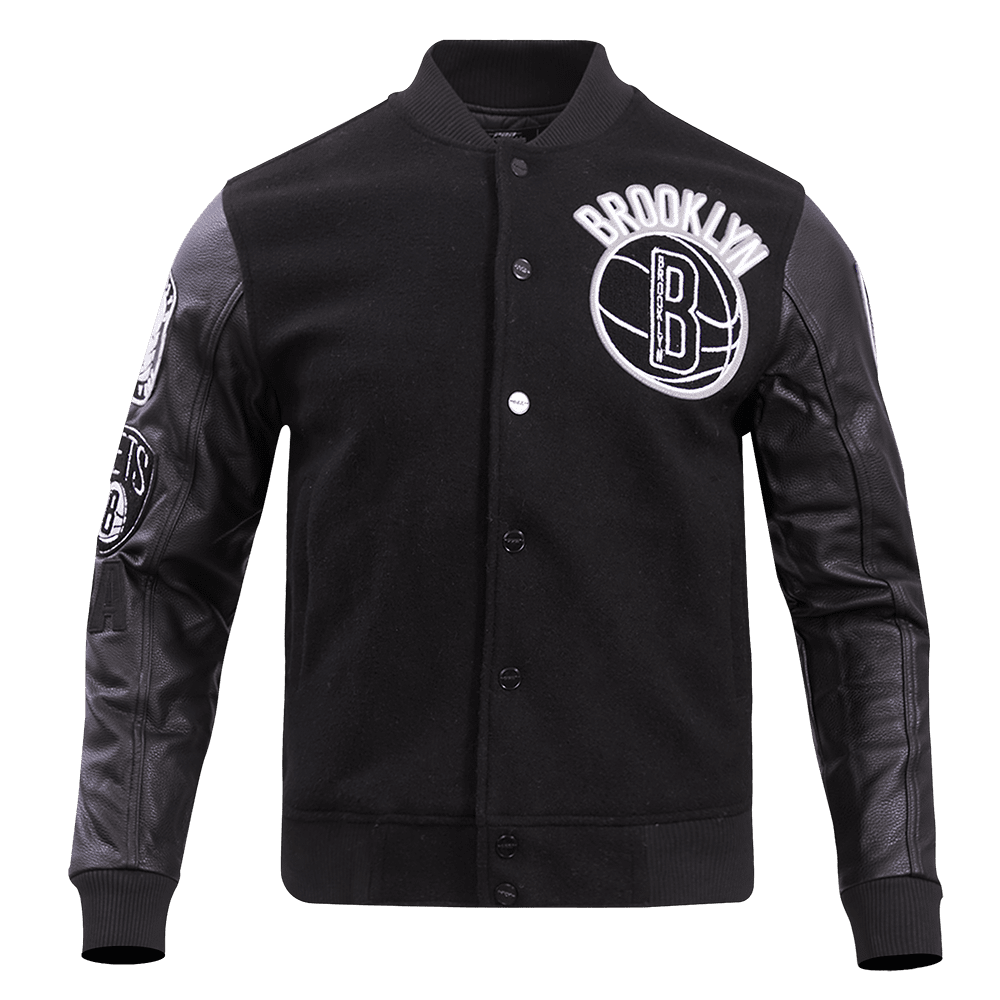 Brooklyn nets leather jacket on sale