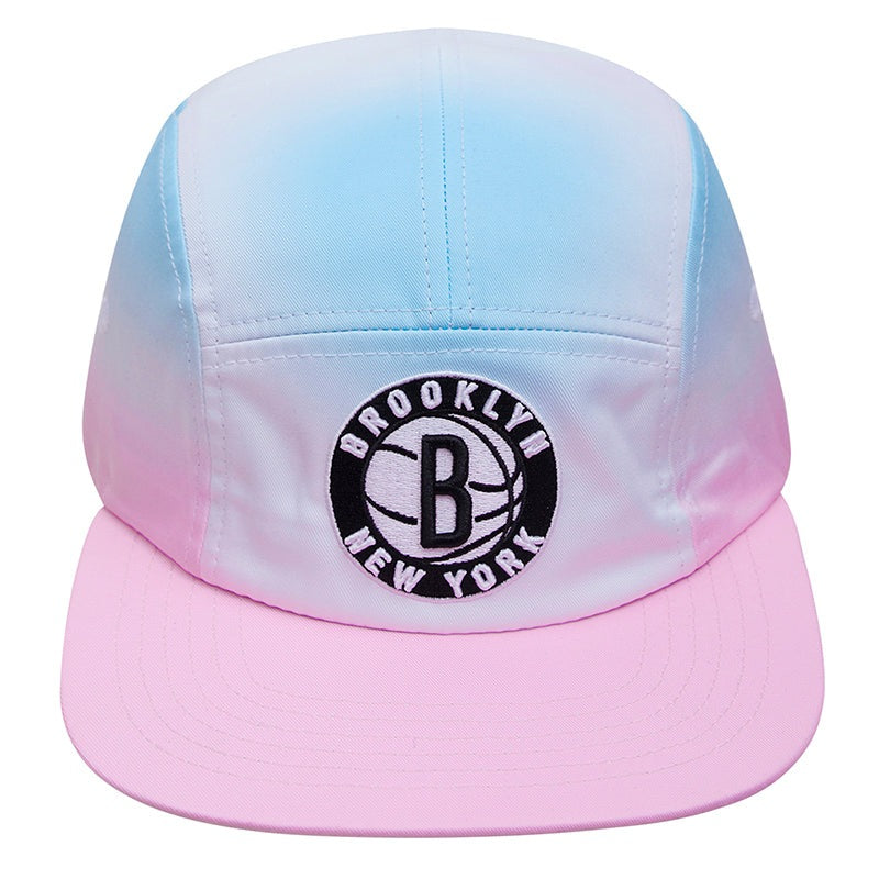 NBA BROOKLYN NETS LOGO UNISEX 5 PANEL HAT (BLUE/WHITE/PINK)