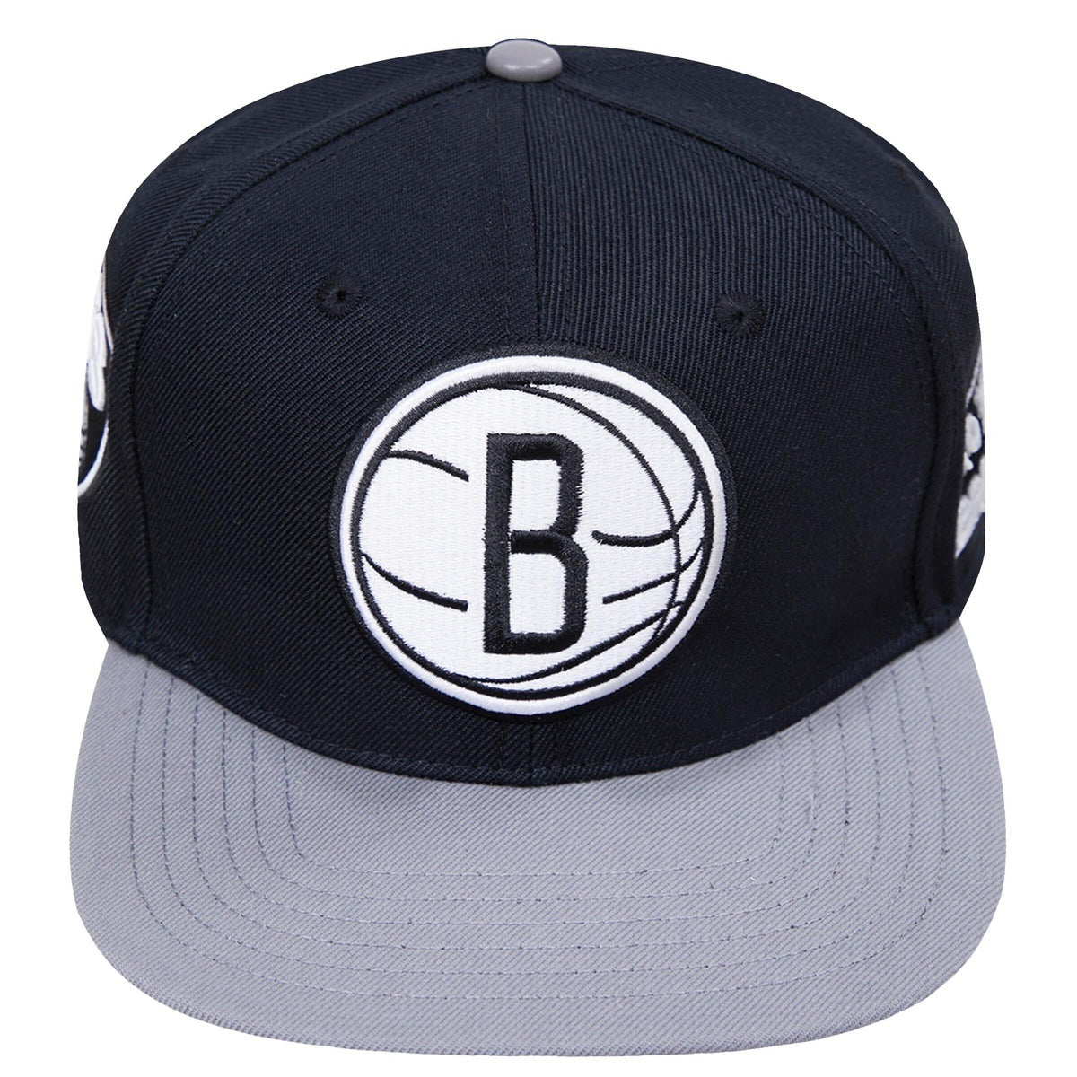 NBA BROOKLYN NETS RETRO CLASSIC UNISEX PRIMARY LOGO WOOL SNAPBACK HAT (BLACK/GREY)