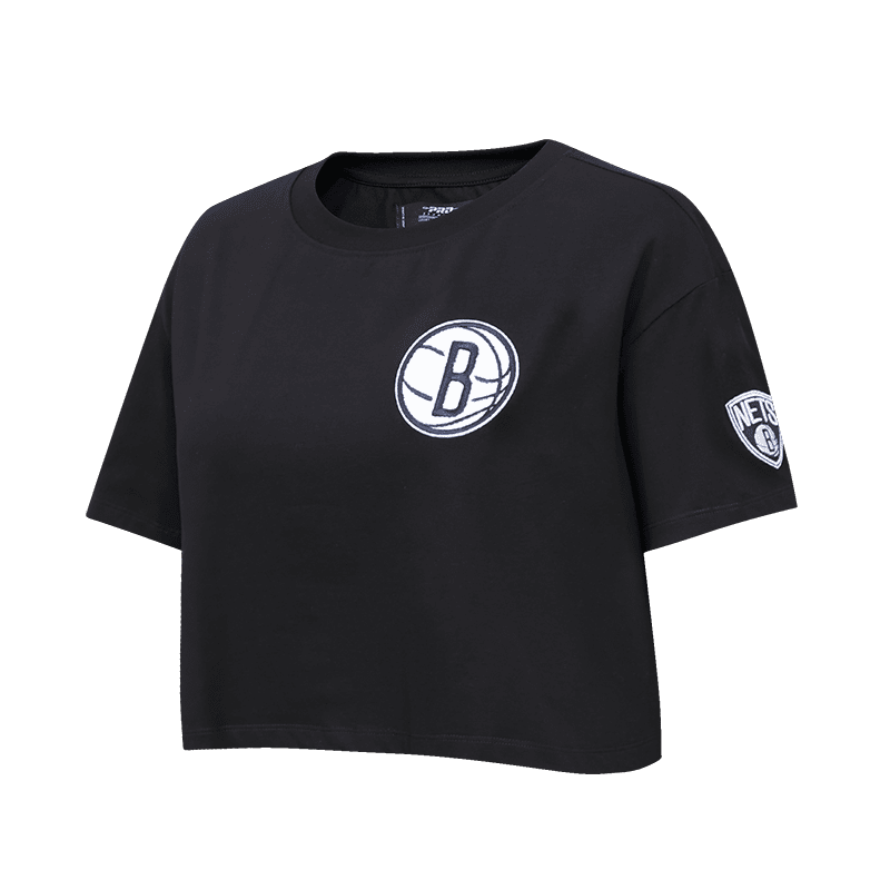 NBA BROOKLYN NETS CLASSIC WOMEN S BOXY TEE BLACK Pro Standard