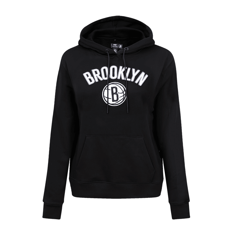 NBA BROOKLYN NETS CLASSIC WOMEN'S PO HOODIE (BLACK)