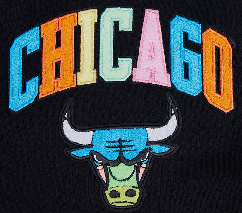 Pro Standard Men's Chicago Bulls Washed Neon Classic Bristle Fleece Shorts, White, Size: XXL, Fleece/Cotton