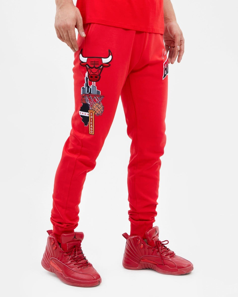 NBA CHICAGO BULLS HOMETOWN MEN S JOGGER RED Pro Standard