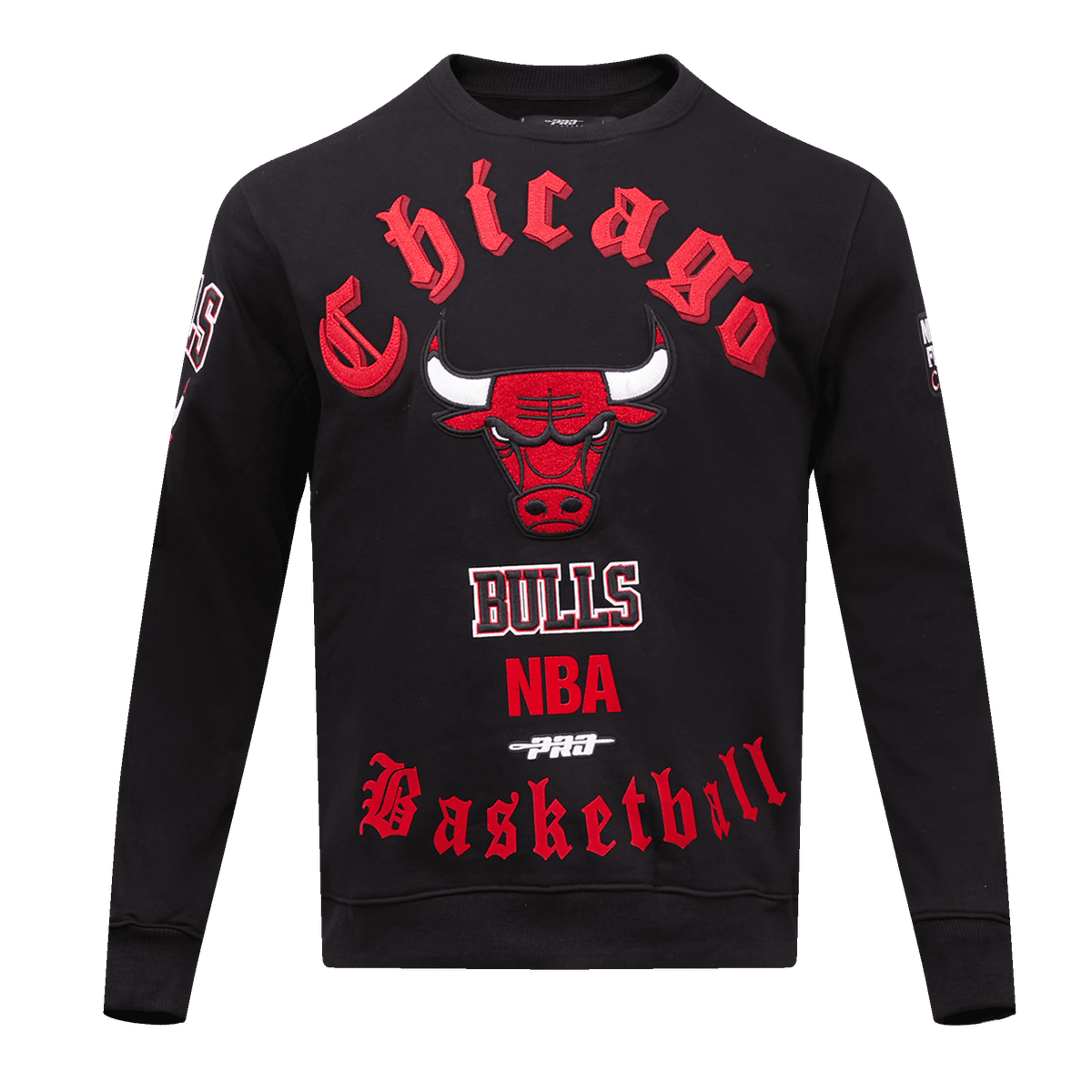 NBA CHICAGO BULLS OLD ENGLISH LOGO MEN'S CREWNECK (BLACK)
