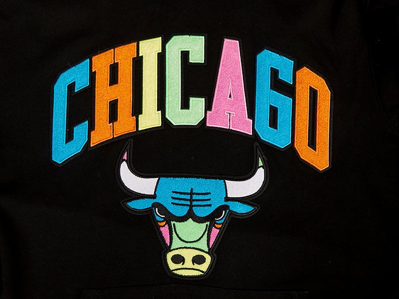 Men's Pro Standard Black Chicago Bulls Washed Neon Sweatpants Size: Large