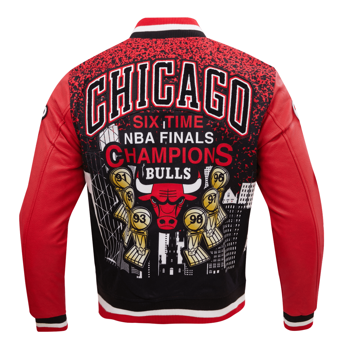Red Varsity Chicago Bulls Leather Jacket - HJacket