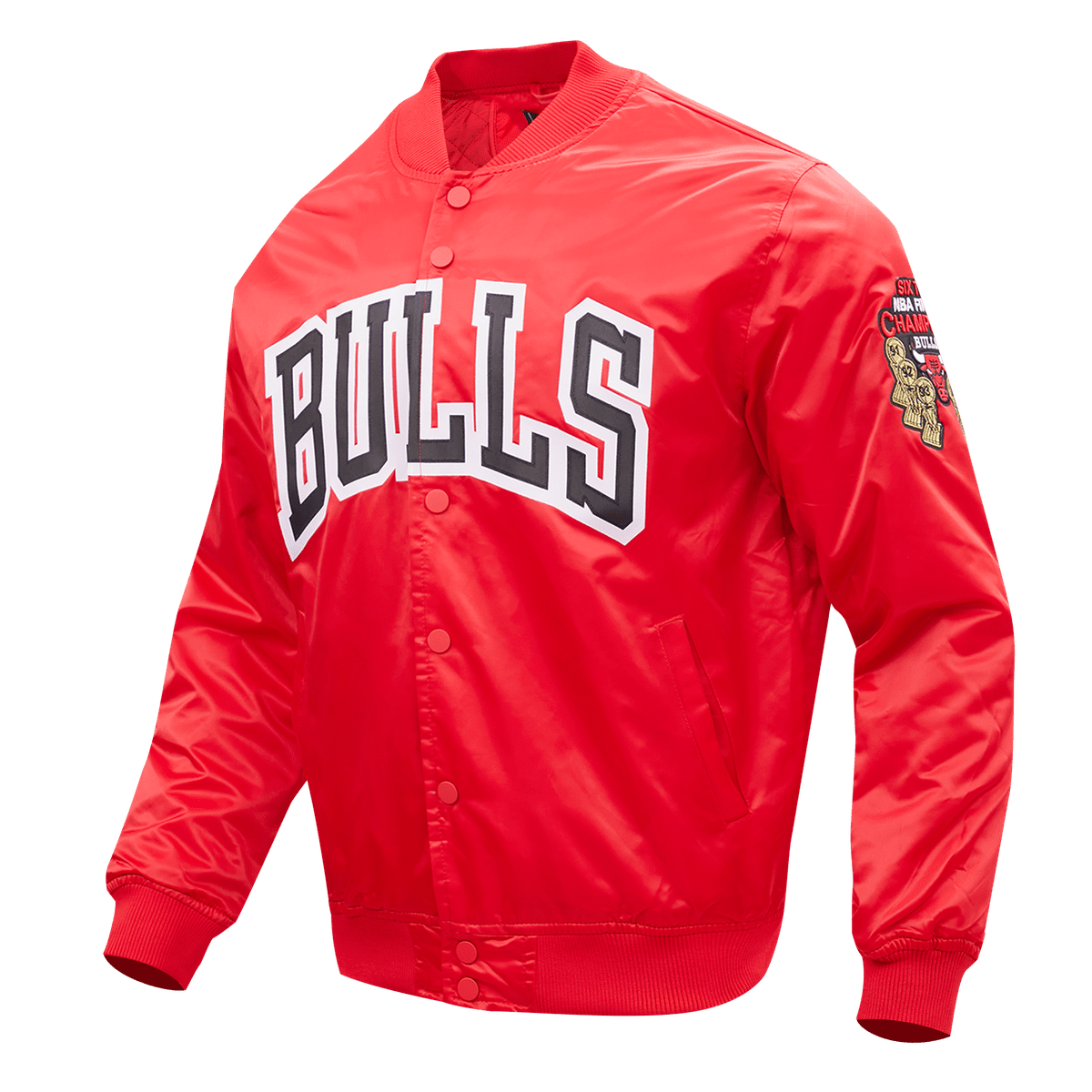 White and Red Chicago Bulls NBA Satin Jacket
