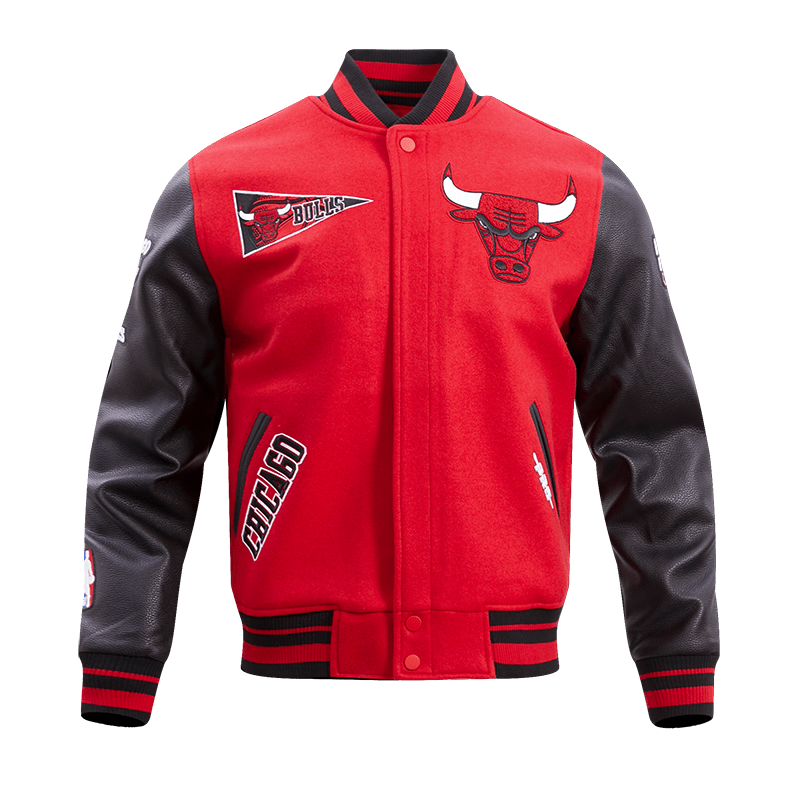 Pro Standard Chicago Bulls Retro Classic Rib Wool Varsity Jacket (Red/Black) L