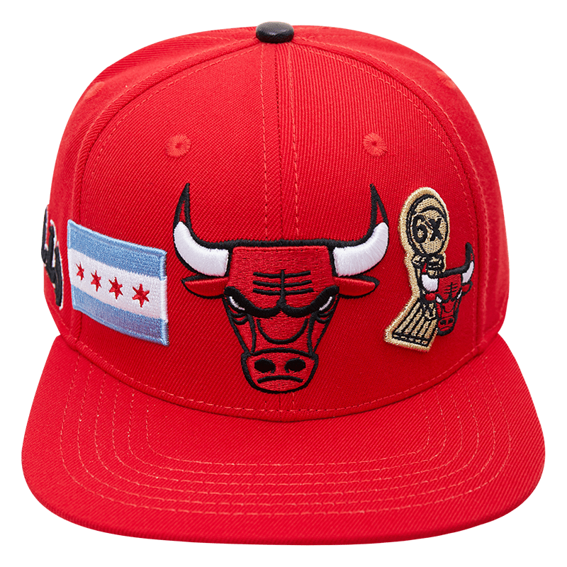 NBA CHICAGO BULLS CITY DOUBLE FRONT LOGO UNISEX SNAPBACK HAT (RED)