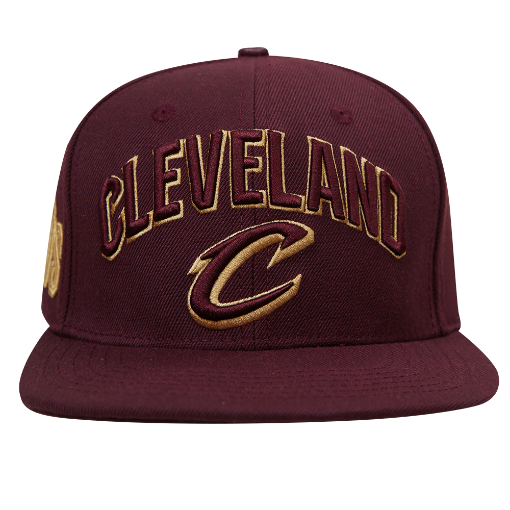 CLEVELAND CAVALIERS STACKED LOGO WOOL SNAPBACK HAT (WINE)