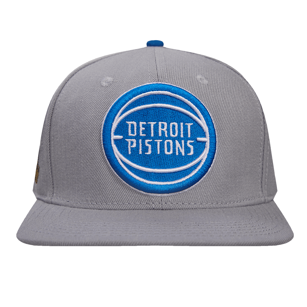 NBA DETROIT PISTONS CLASSIC LOGO SNAPBACK HAT (GRAY)