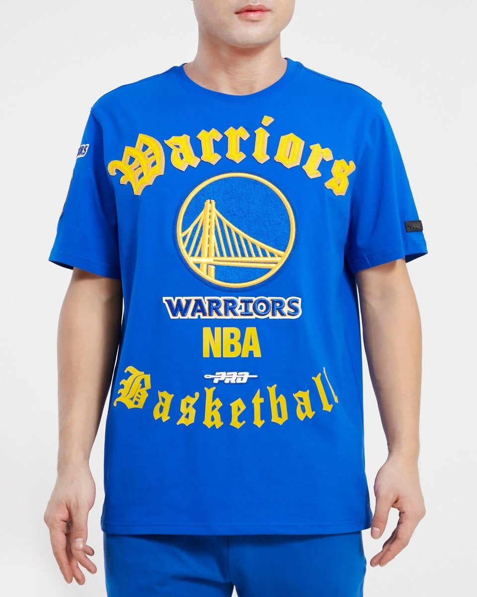 GOLDEN STATE WARRIORS OLD ENGLISH SJ TEE (ROYAL BLUE)
