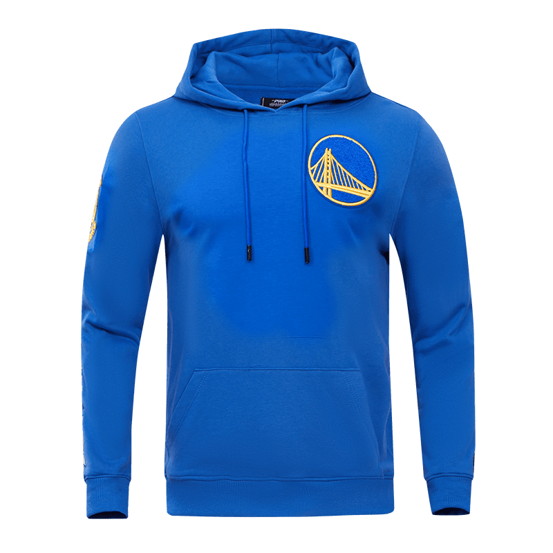 NBA GOLDEN STATE WARRIORS CLASSIC CHENILLE MEN'S PO HOODIE (ROYAL BLUE)