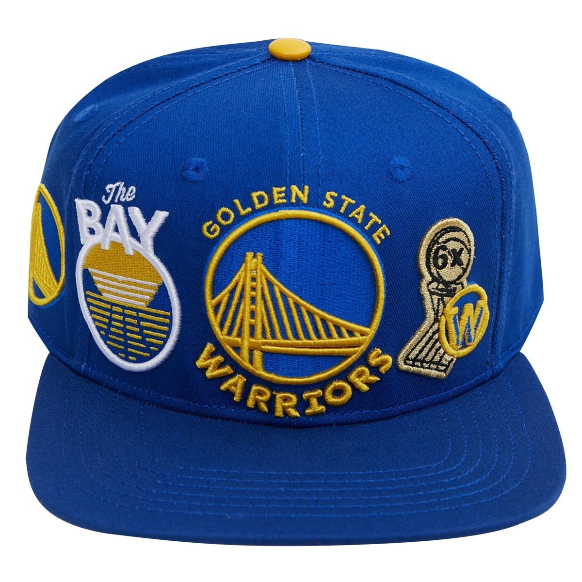 NBA GOLDEN STATE WARRIORS CITY DOUBLE FRONT LOGO UNISEX SNAPBACK HAT (ROYAL BLUE)