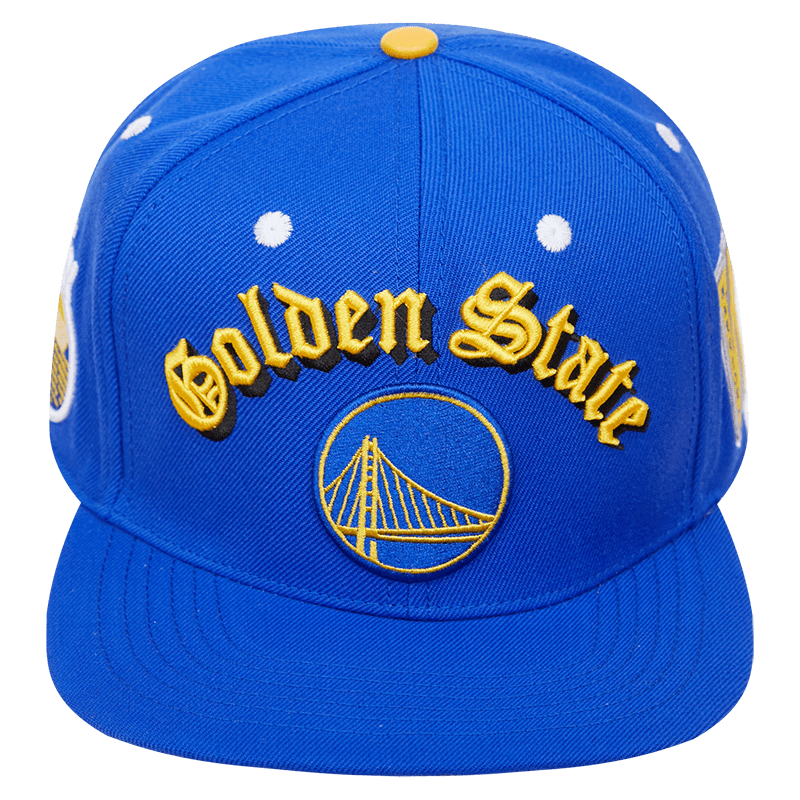NBA GOLDEN STATE WARRIORS OLD ENGLISH WOOL UNISEX SNAPBACK (ROYAL BLUE/YELLOW)
