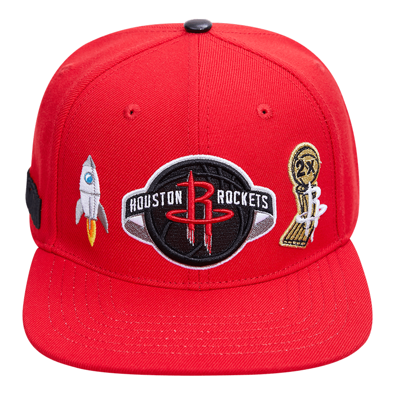NBA HOUSTON ROCKETS CITY DOUBLE LOGO UNISEX SNAPBACK HAT (RED)