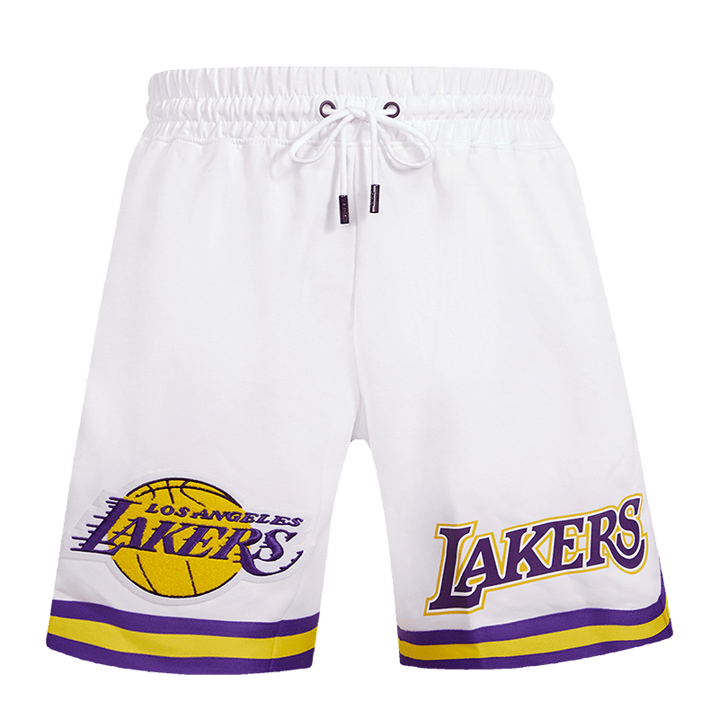 lakers fleece shorts
