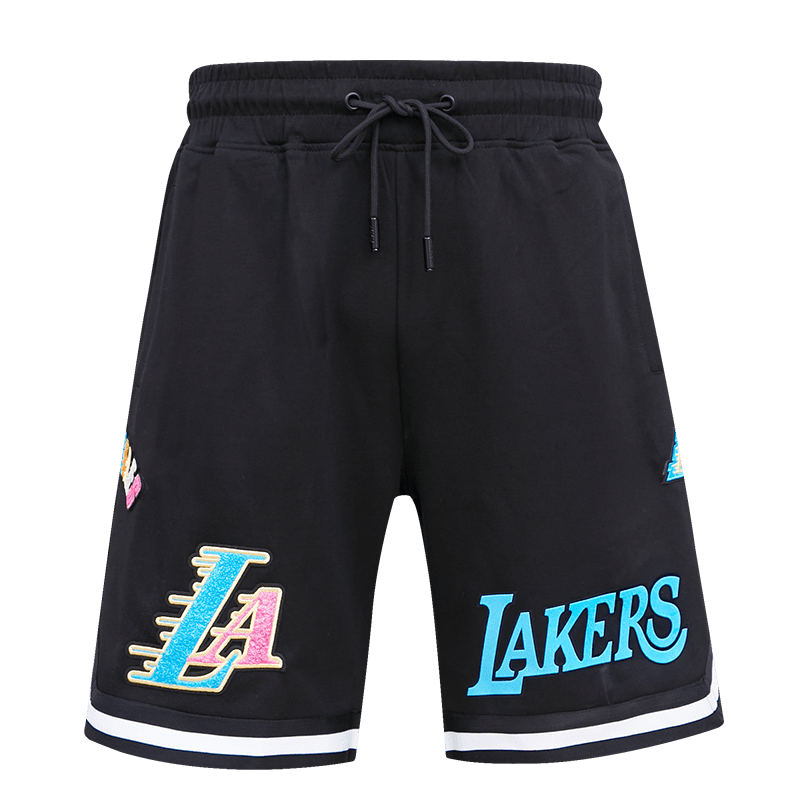 LOS ANGELES LAKERS WASHED NEON DK SHORT (BLACK) – Pro Standard