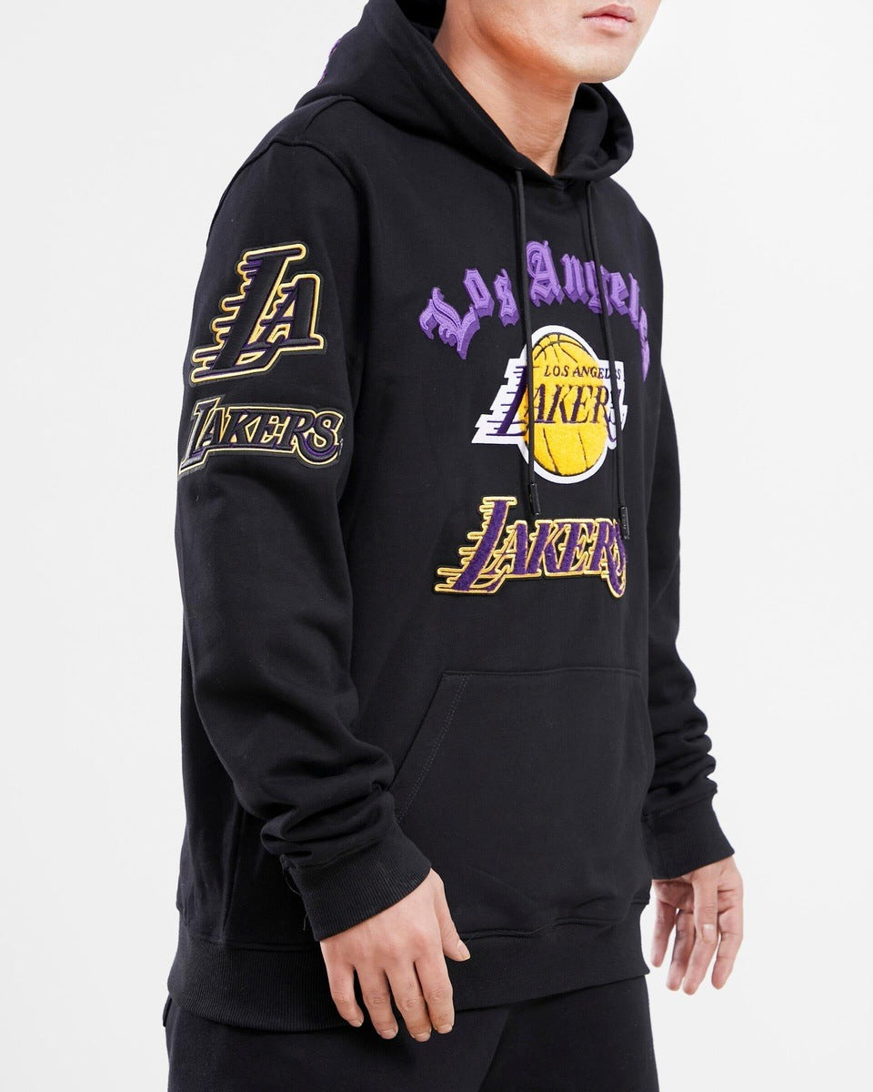 LOS ANGELES LAKERS TRIPLE BLACK ZIPPER HOODY (BLACK) – Pro Standard