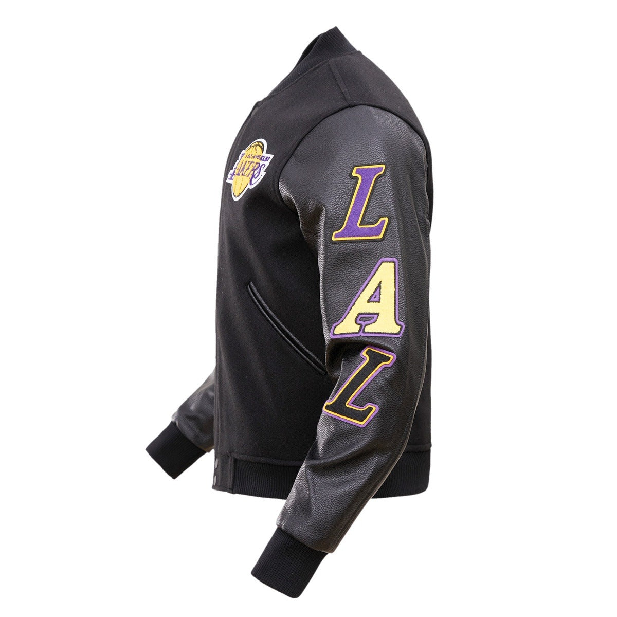 La Lakers Training Team Logo Black Varsity Jacket