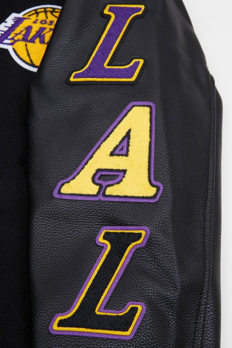 Pro Standard NBA Los Angeles Lakers Logo Black Varsity Jacket BLL651677-BLK S