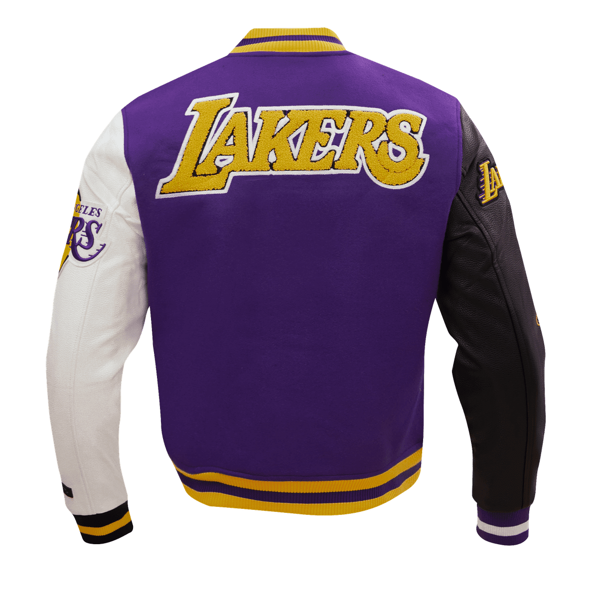 Maker of Jacket Fashion Jackets Black Red Los Angeles Lakers NBA Block Leather