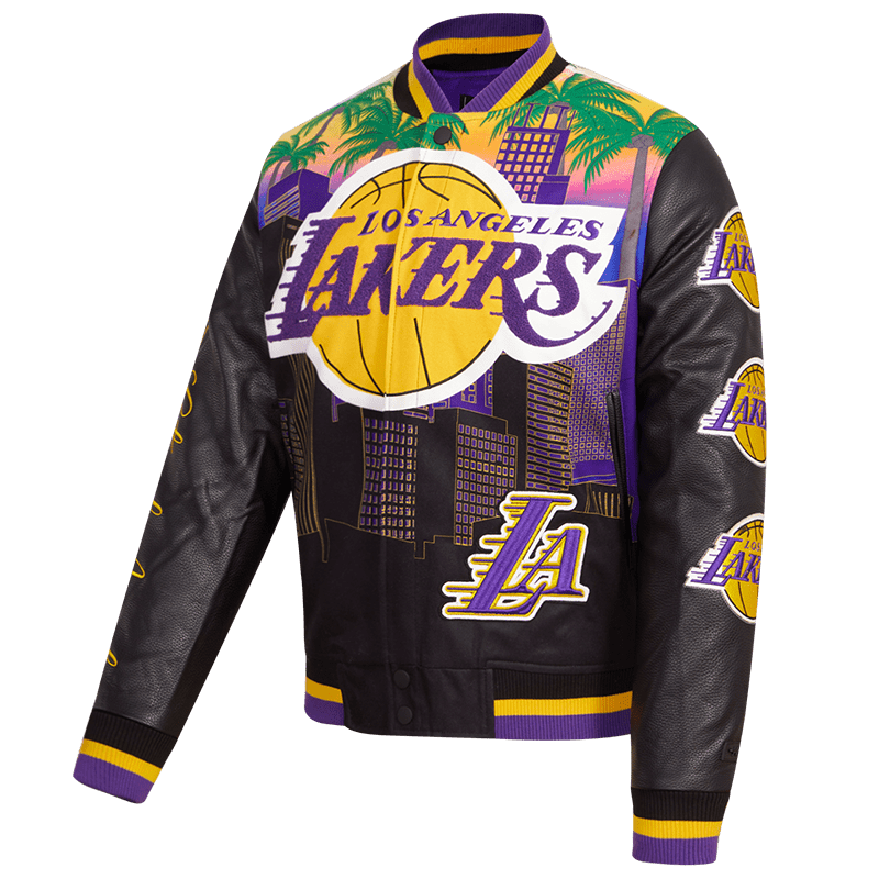 Varsity Los Angeles Black Pyramid Lakers Jacket - HJacket