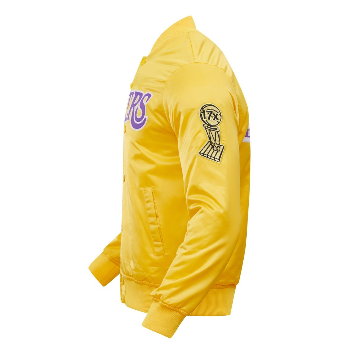 NBA LOS ANGELES LAKERS BIG LOGO MEN'S SATIN JACKET (YELLOW) – Pro Standard