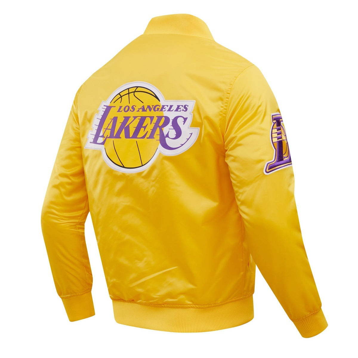 NBA LOS ANGELES LAKERS BIG LOGO MEN'S SATIN JACKET (YELLOW)