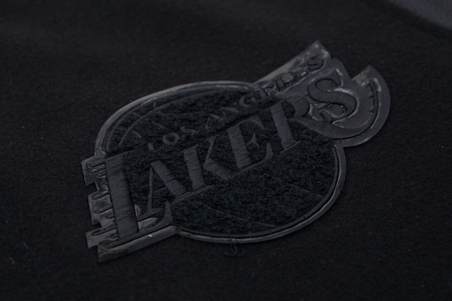 Lakers Cropped Letterman Jacket - Black