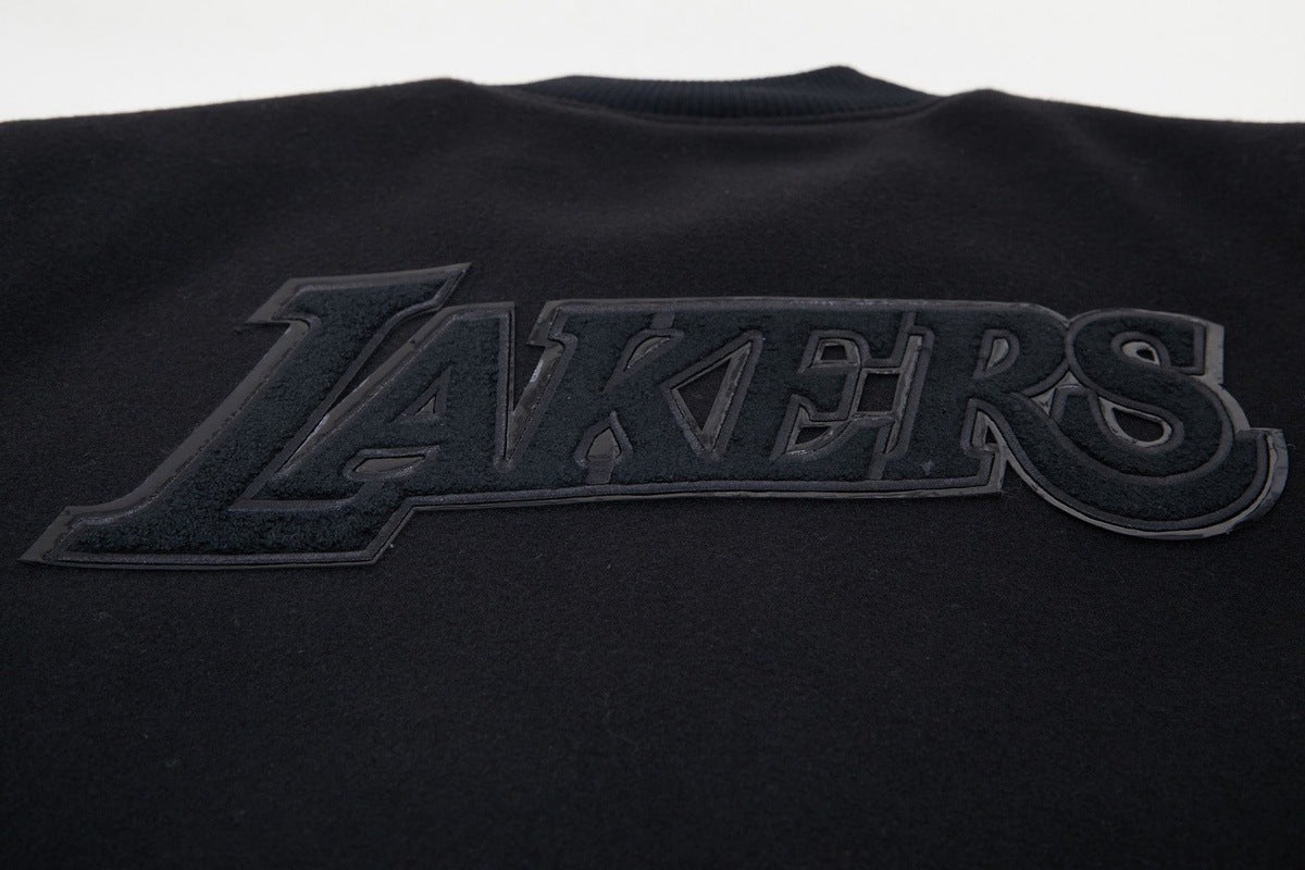 Men's Los Angeles Lakers Pro Standard Triple Black Gloss Satin Full-Snap  Jacket