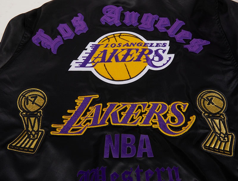 Shop Pro Standard Los Angeles Lakers Big Logo Satin Jacket BLL652883-BLACK  black