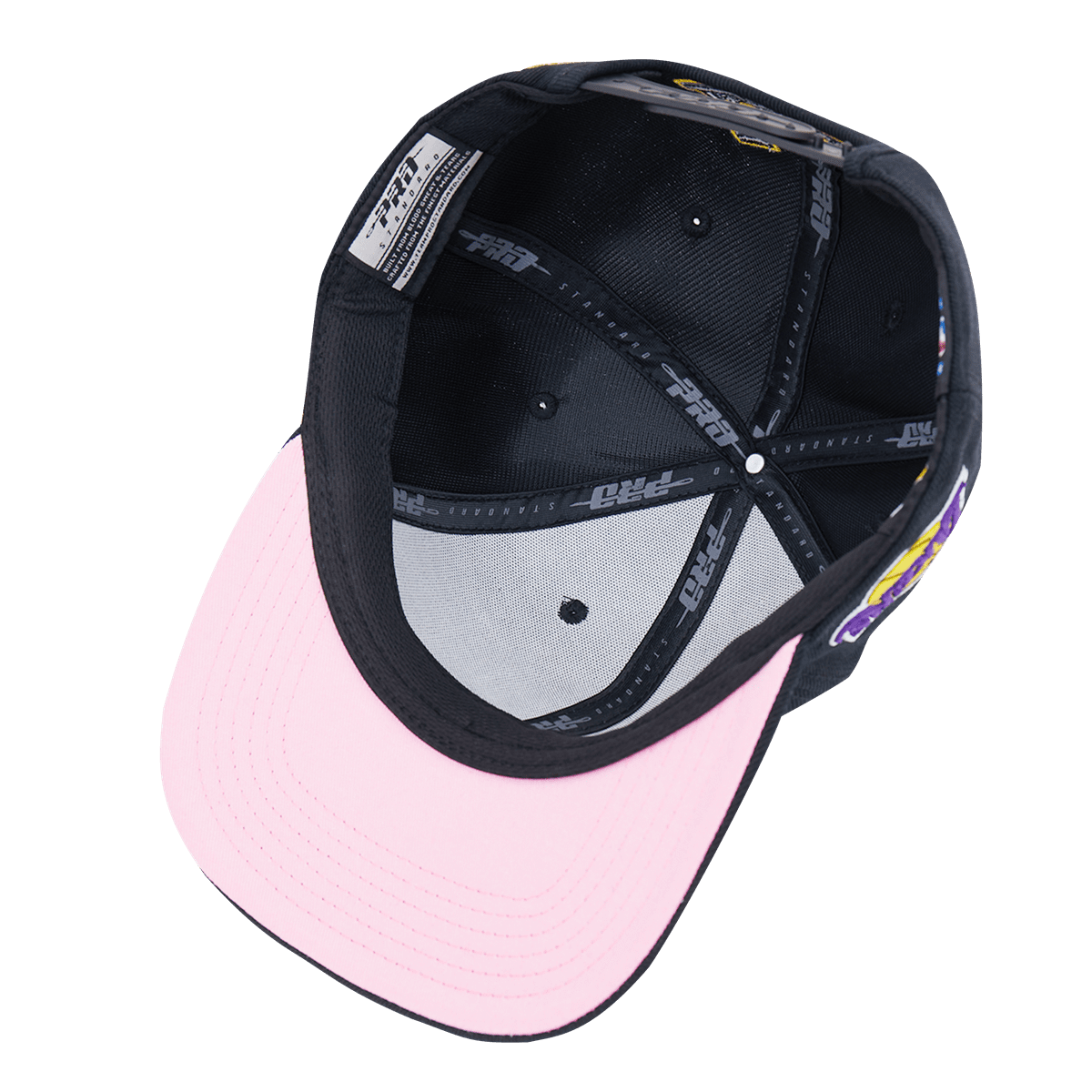 Los Angeles Lakers PINWHEEL Light Pink-Black Fitted Hat