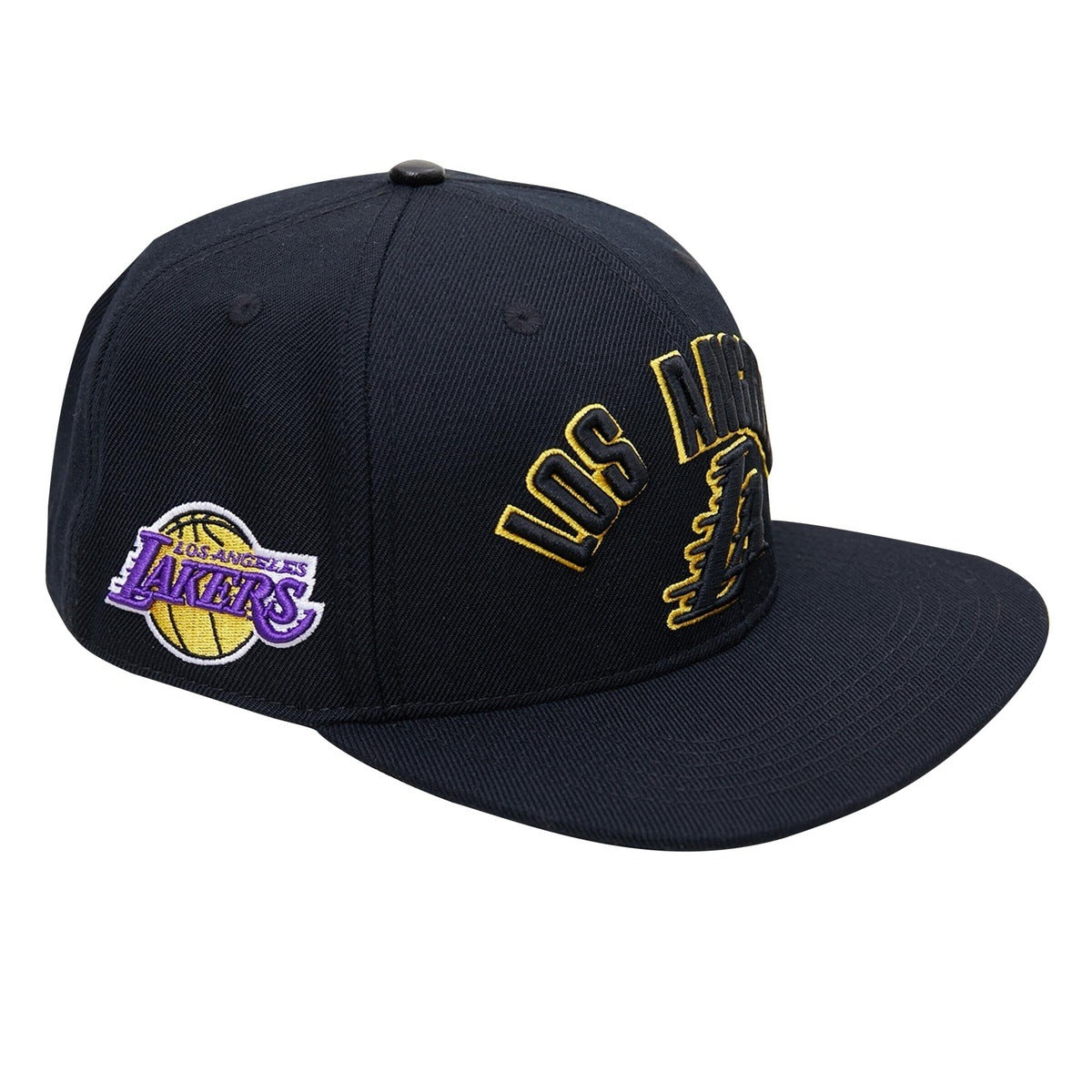 LOS ANGELES LAKERS STACKED LOGO WOOL SNAPBACK HAT (YELLOW)