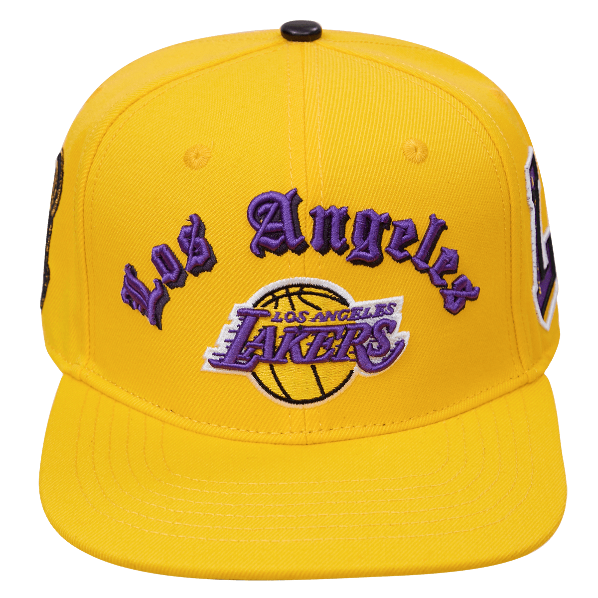 LOS ANGELES LAKERS OLD ENGLISH SNAPBACK HAT (YELLOW)