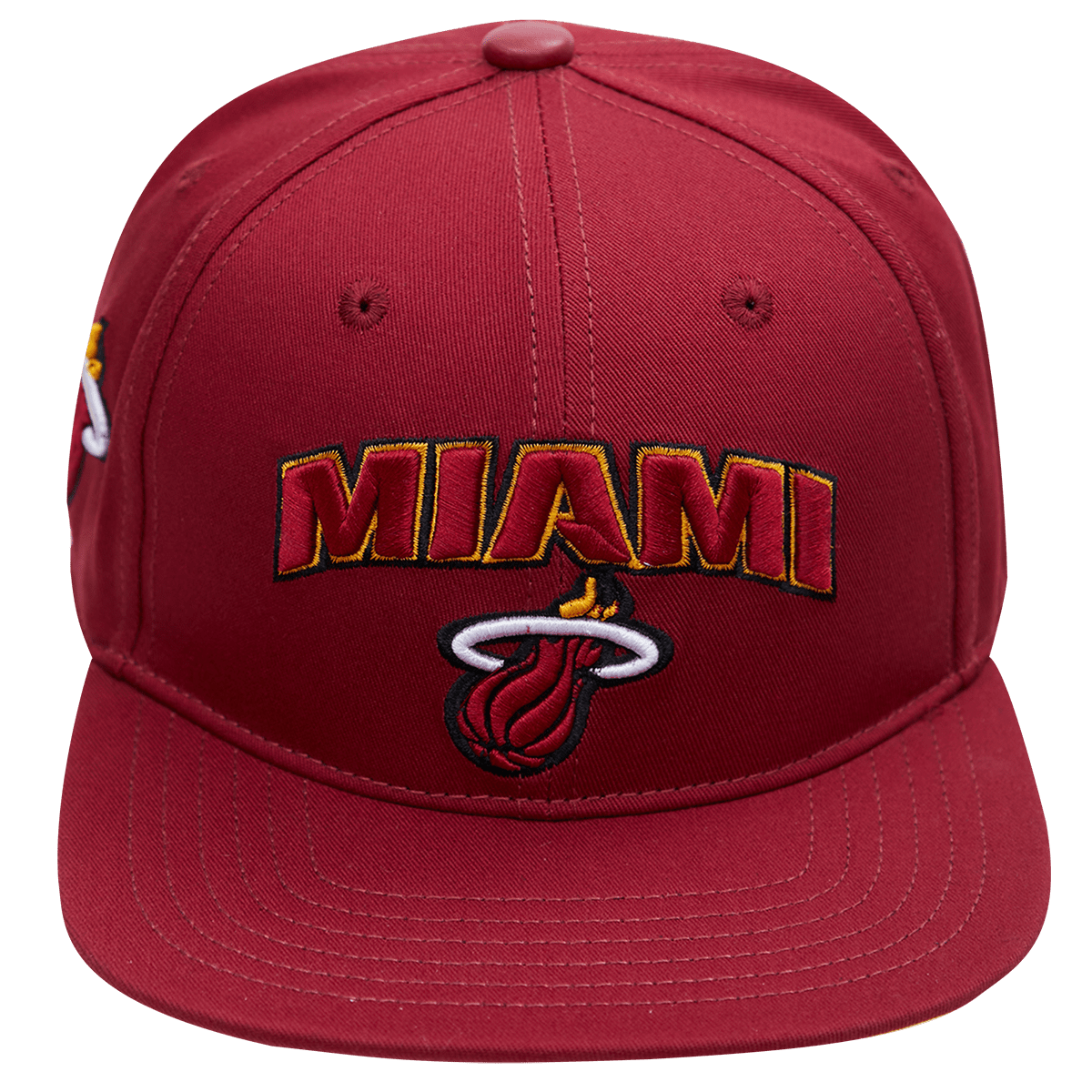 MIAMI HEAT STACKED LOGO WOOL SNAPBACK HAT (RED)