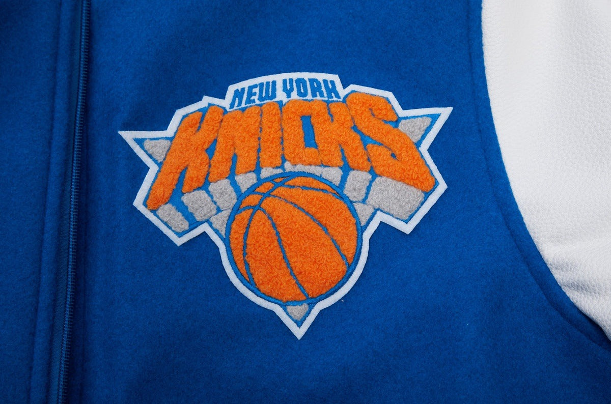 NBA NEW YORK KNICKS CLASSIC WOOL MEN'S VARSITY JACKET (ROYAL/WHITE
