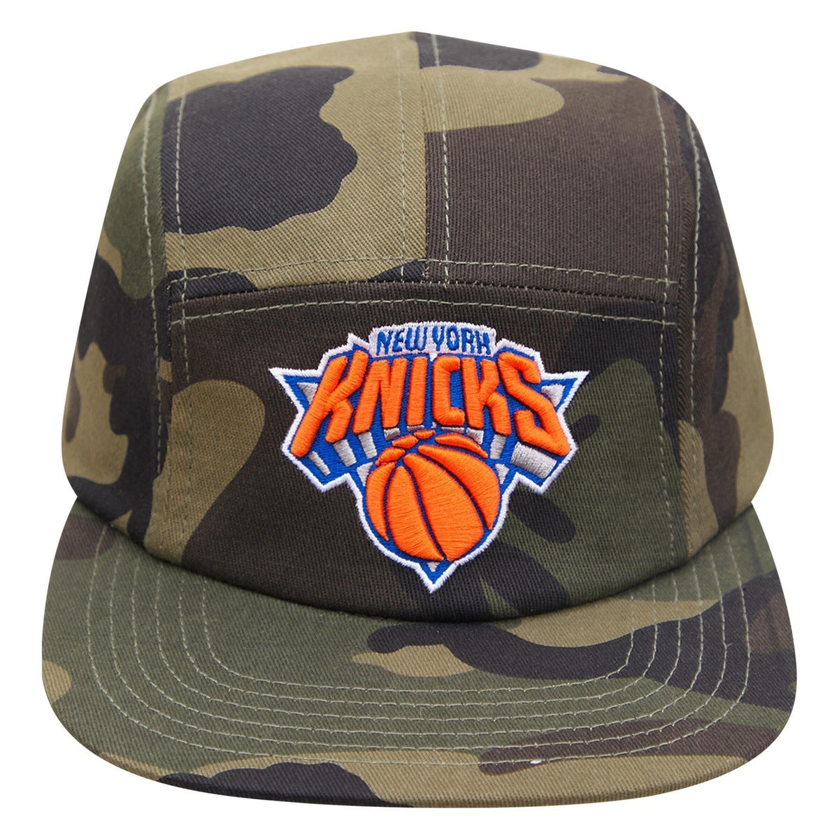 NBA NEW YORK KNICKS UNISEX 5 PANEL LOGO CAMO HAT (CAMO)