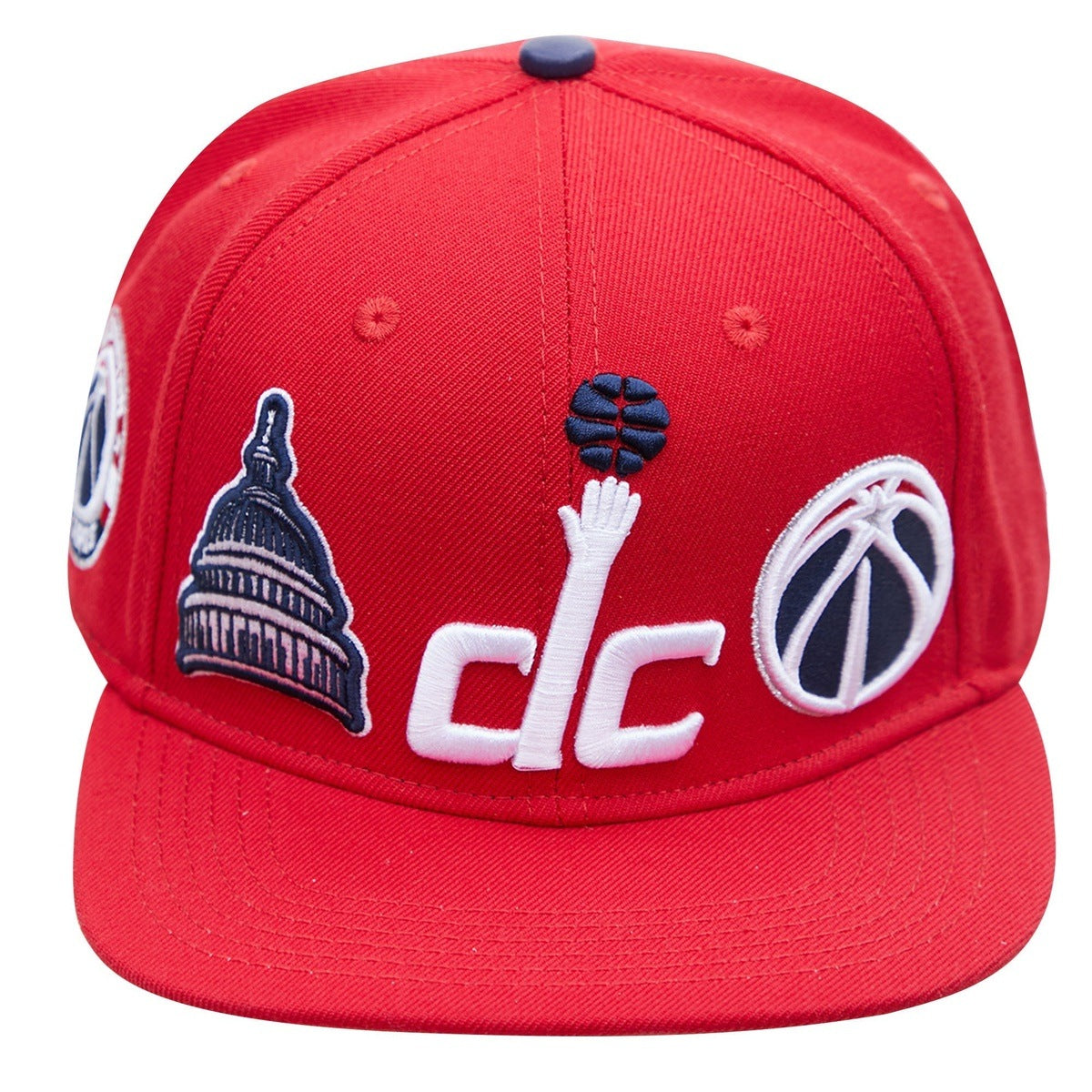 NBA WASHINGTON WIZARDS CITY DOUBLE FRONT LOGO UNISEX SNAPBACK HAT (RED)