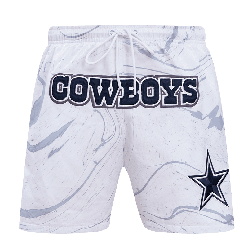 NFL DALLAS COWBOYS TACKLE TWILL AOP MARBLE MEN'S WOVEN SHORT (WHITE)