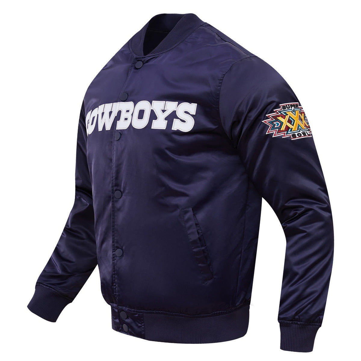 Men's Pro Standard Navy/White Dallas Cowboys Logo Varsity Full-Zip