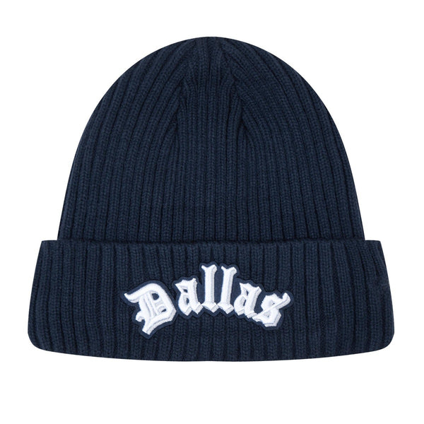 DALLAS COWBOYS OLD ENGLISH BEANIE (HEATHER GREY)