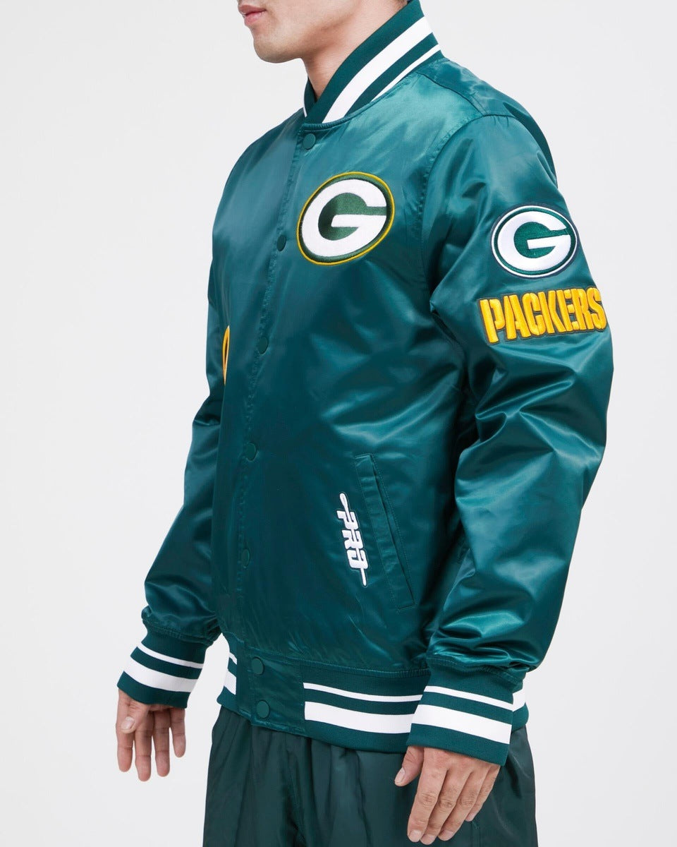 City Collection Lightweight Satin Jacket Green Bay Packers